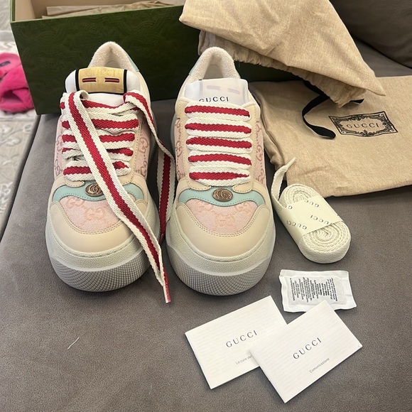 GUCCI  AUTHENTIC GUCCI WOMEN'S SCREENER SNEAKER SIZE 38 - Picture 4 of 17